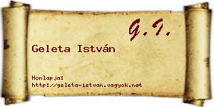 Geleta István névjegykártya
