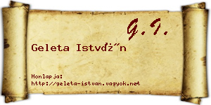 Geleta István névjegykártya